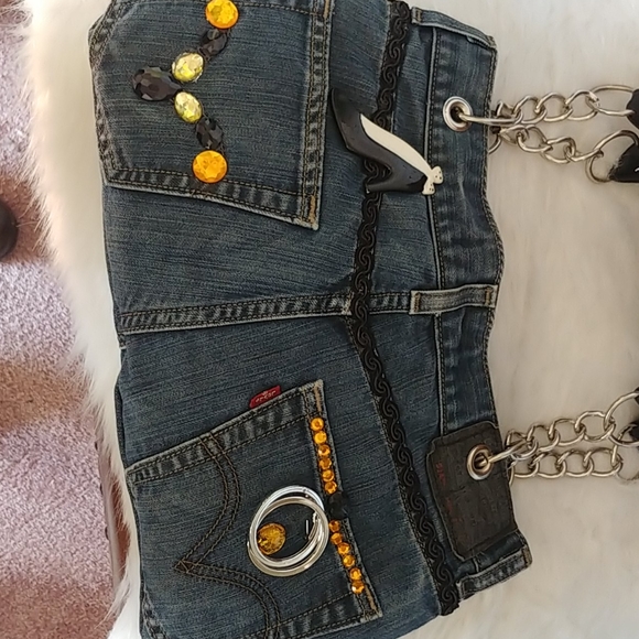 Homemade Jean pocketbook with Bruins Mochis - Picture 2 of 2